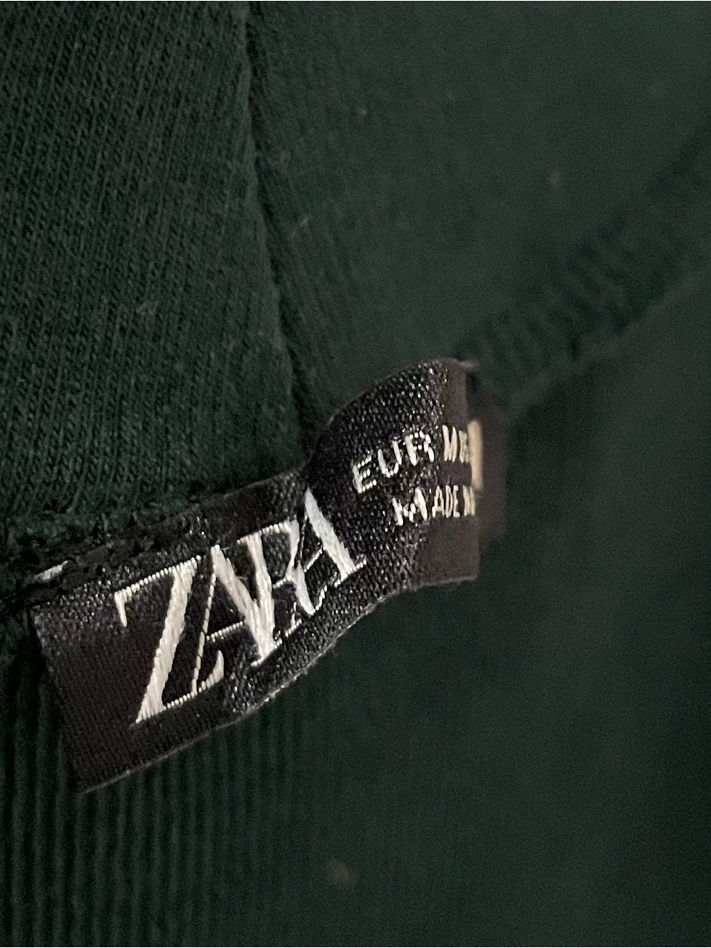 Zara Deep Green Ribbed Top - Picture 5 of 7